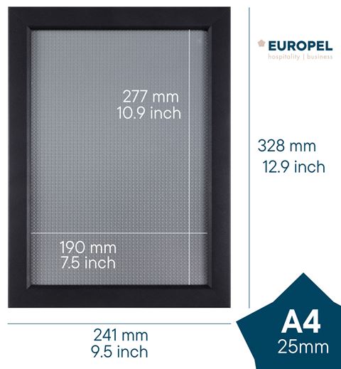 Kliklijst Europel A4 25mm mat zwart
