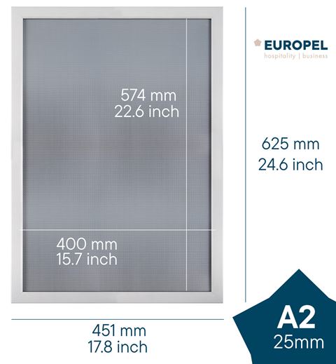Kliklijst Europel A2 25mm mat wit