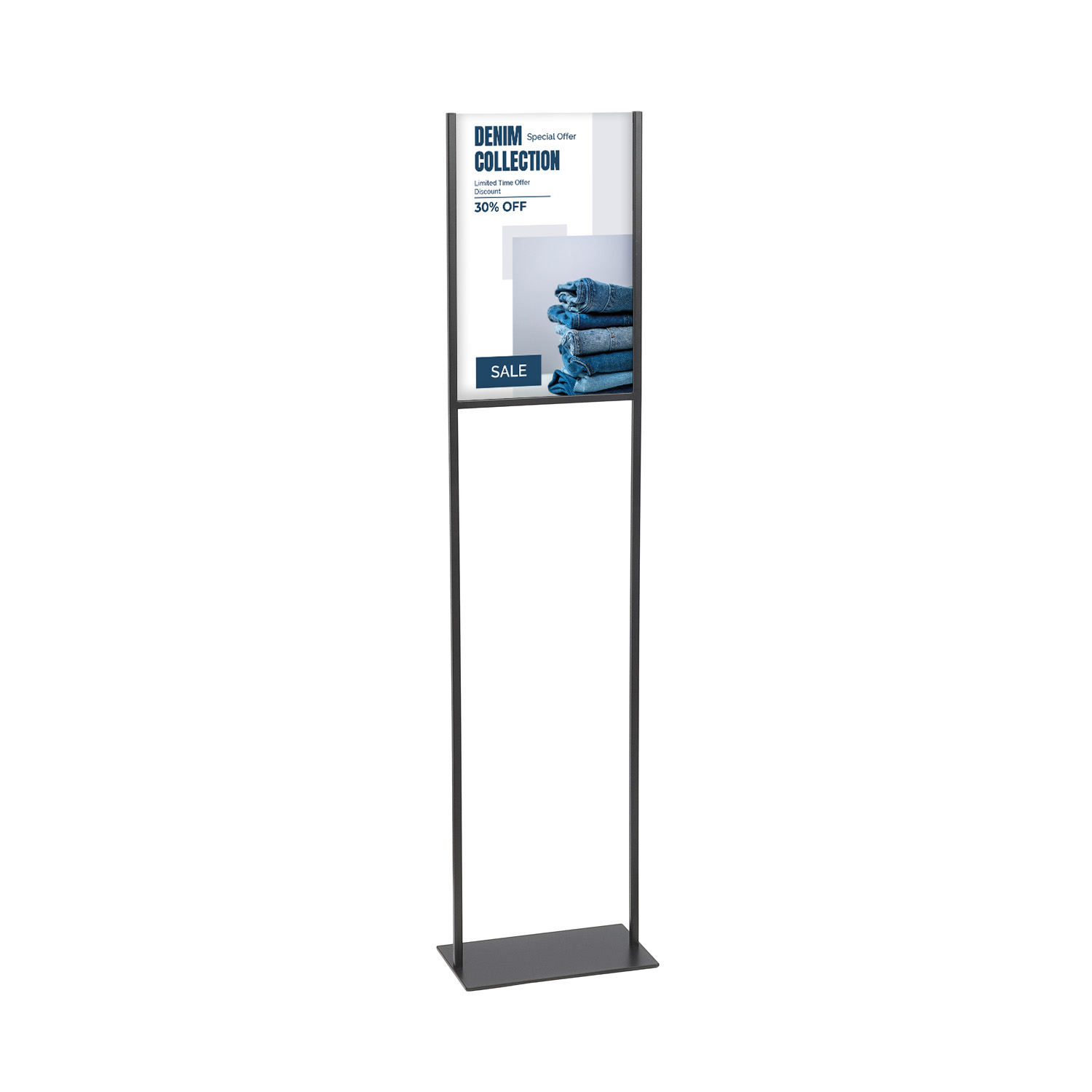 Europel Infostandaard zwart metaal met acryl bord A3