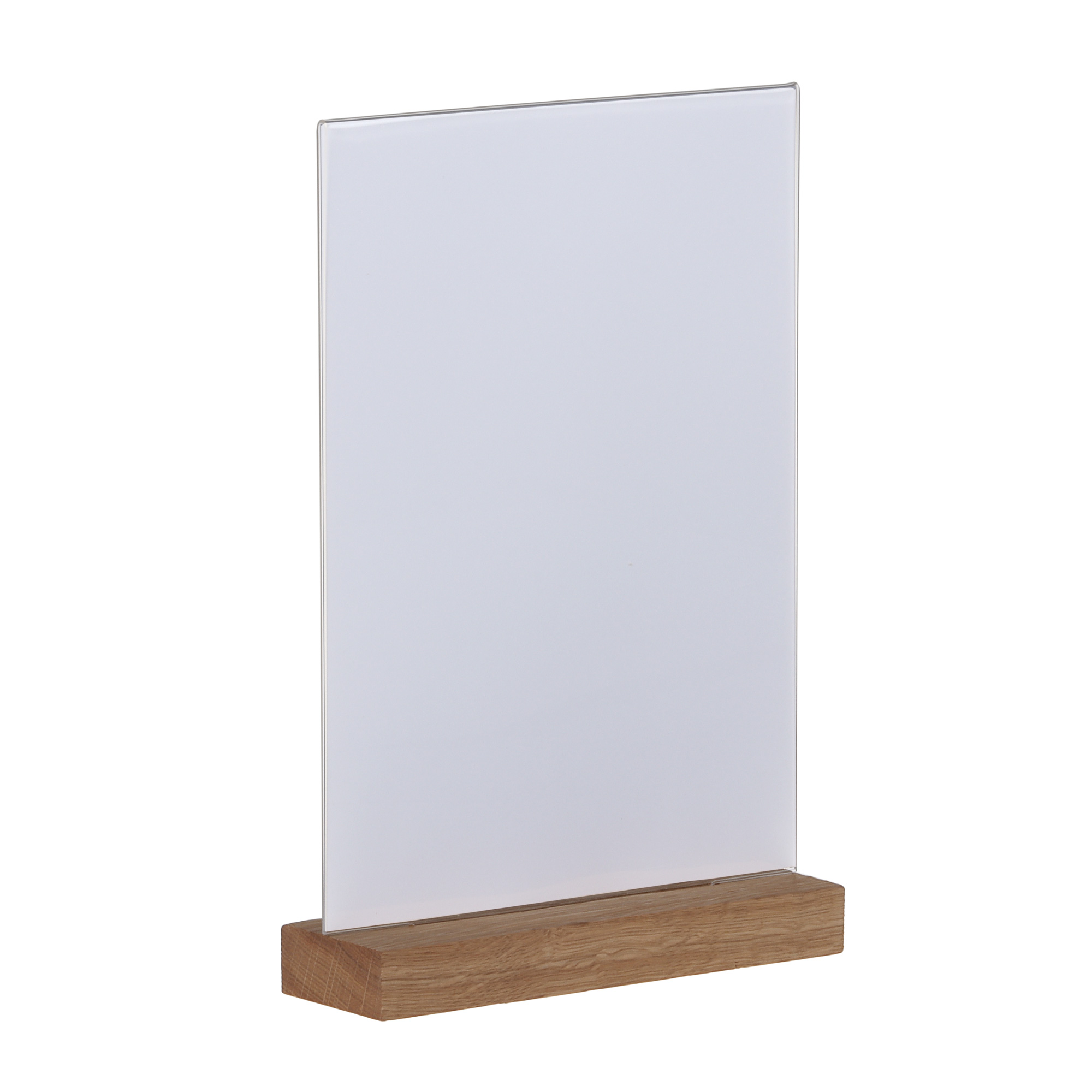 Europel Kaarthouder Acryl met Eikenhouten Voet A4 Staand – Premium Presentatiehouder  