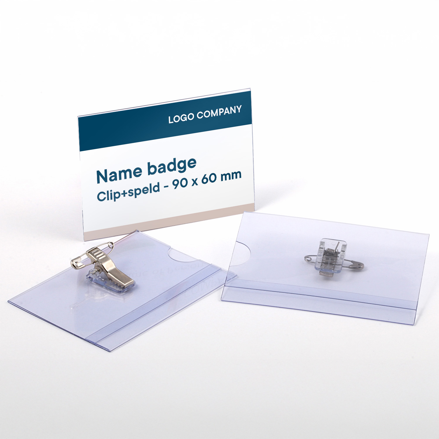Europel Badge Clip + Speld 90 x 60 mm/24 stuks
