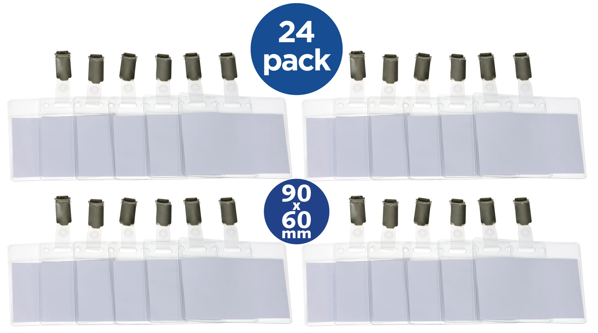 Europel Badge Strip + Clip 90 x 60 mm/24 stuks
