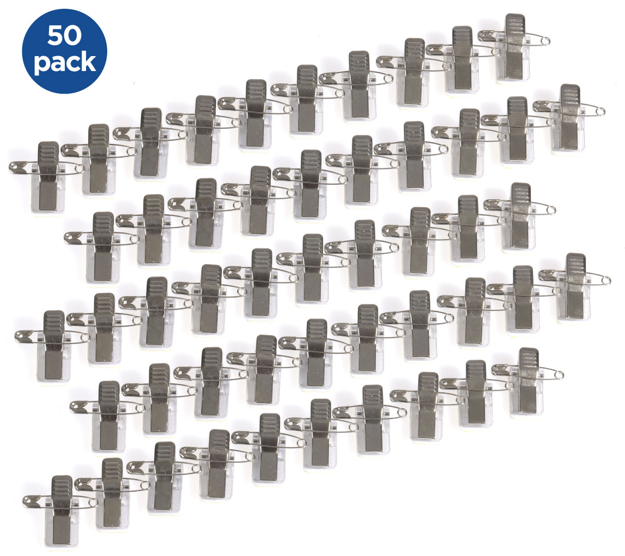 Europel Clip + Speld zelfklevend voor Badge 23 x 13 mm/50 stuks