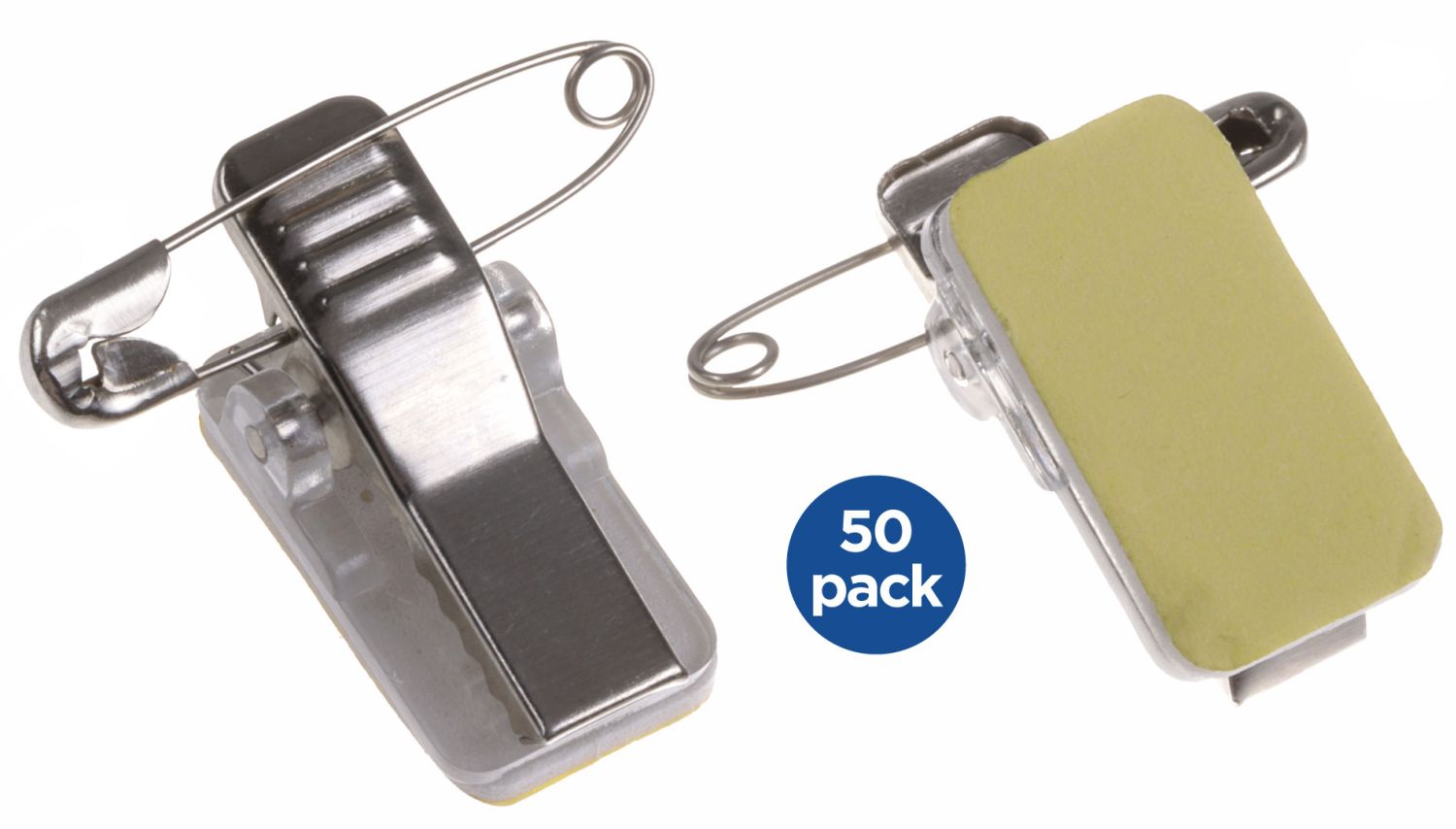 Europel Clip + Speld zelfklevend voor Badge 23 x 13 mm/50 stuks