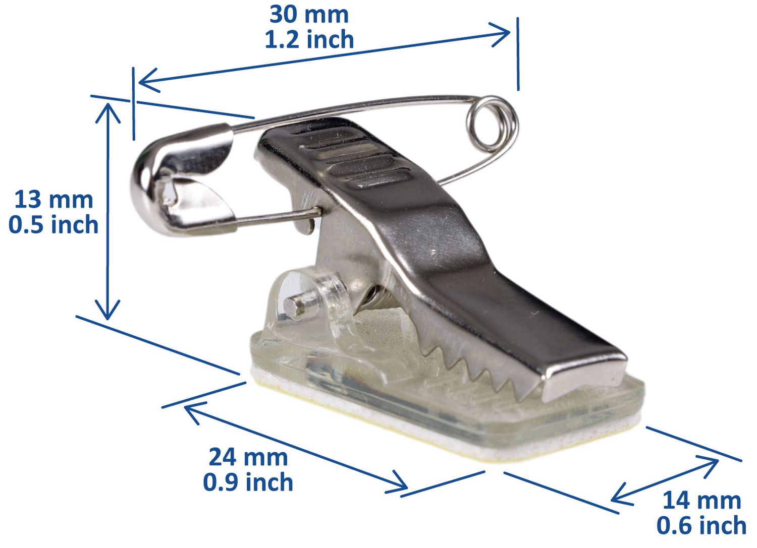 Europel Clip + Speld zelfklevend voor Badge 23 x 13 mm/50 stuks