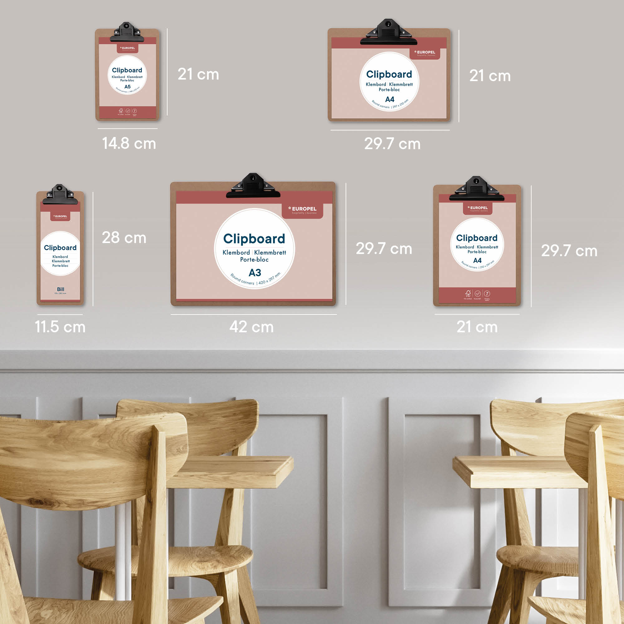Europel Klembord MDF Rekening Hout