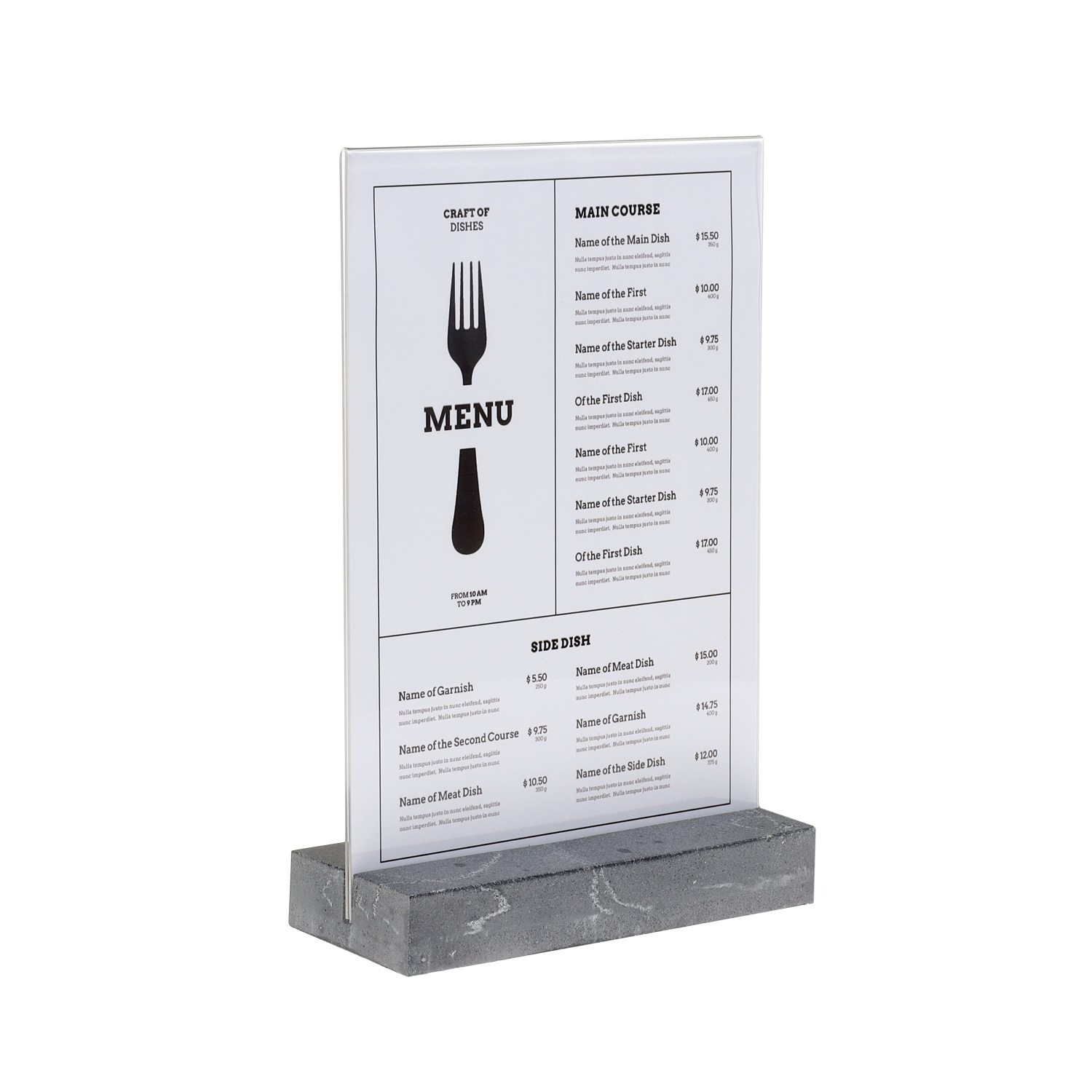 Europel Kaarthouder A4 Staand Polystone Antraciet