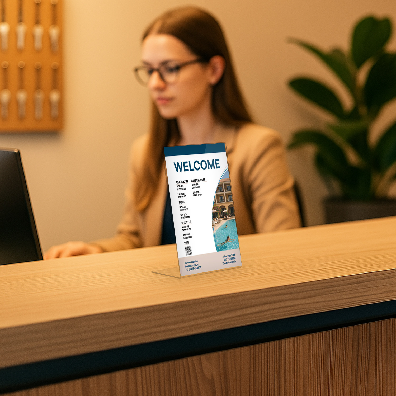 Europel Kaarthouder Budget L-standaard A6 1,5 mm Staand Acryl – Set van 10 