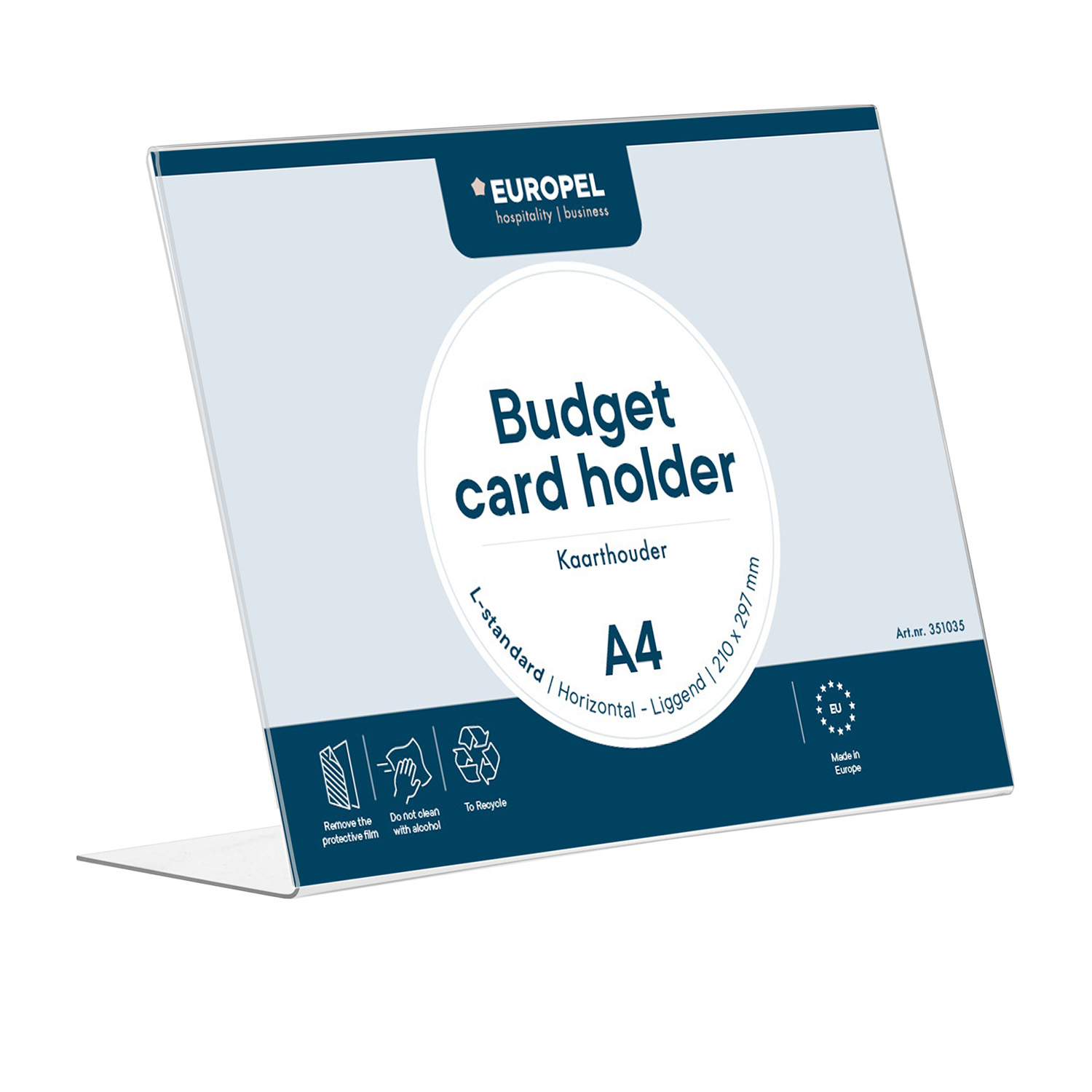 Europel Kaarthouder Budget L-standaard A4 liggend