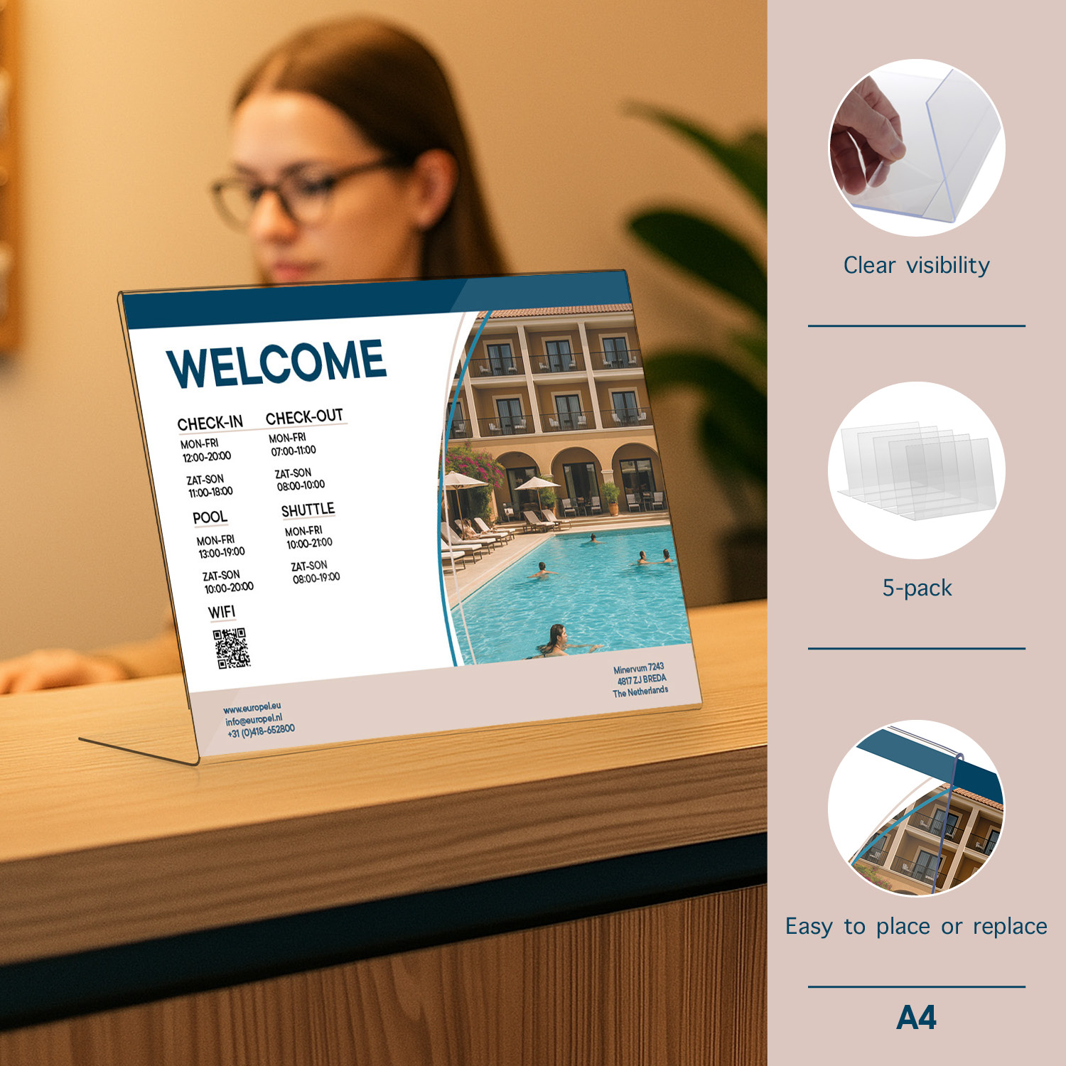 Europel Kaarthouder Budget L-standaard A4 liggend