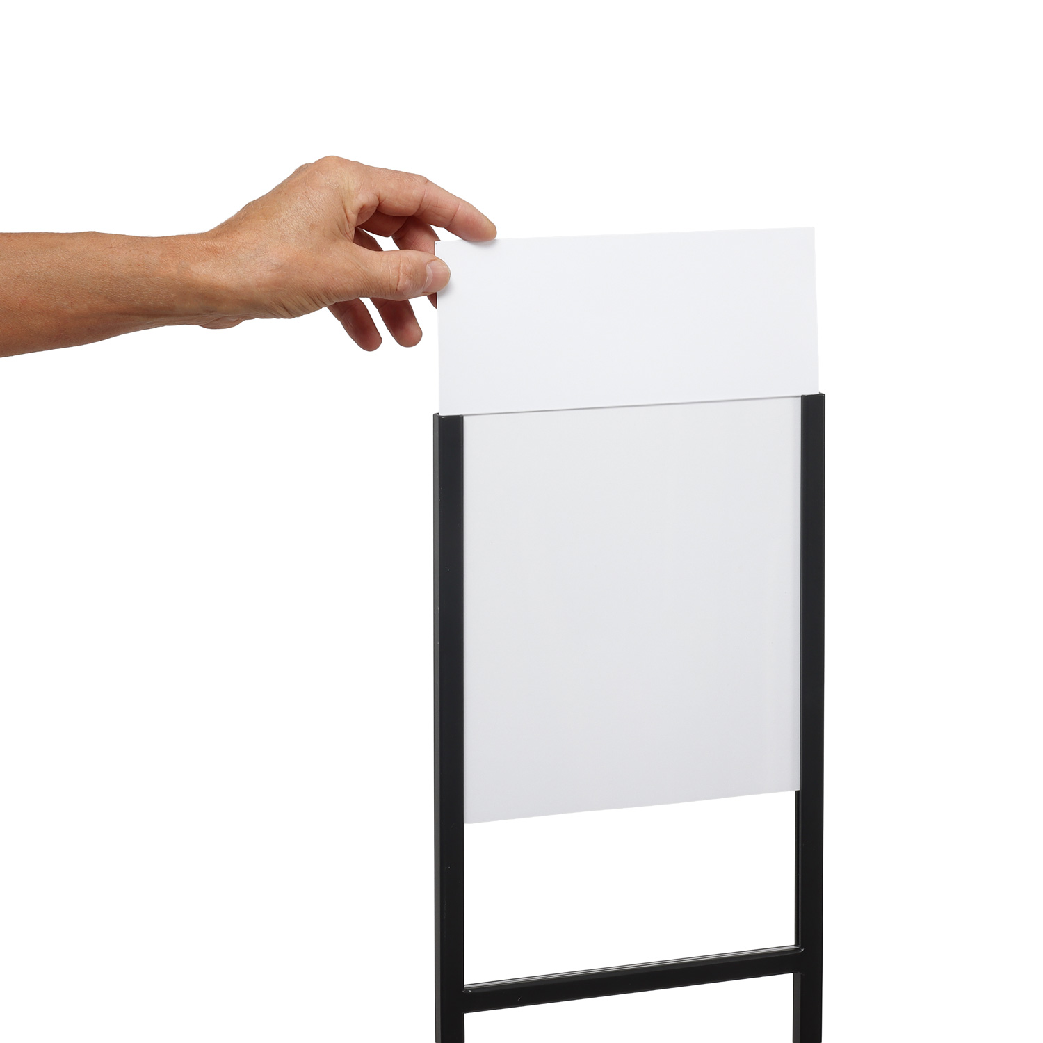 Europel Infostandaard zwart metaal met acryl bord A4