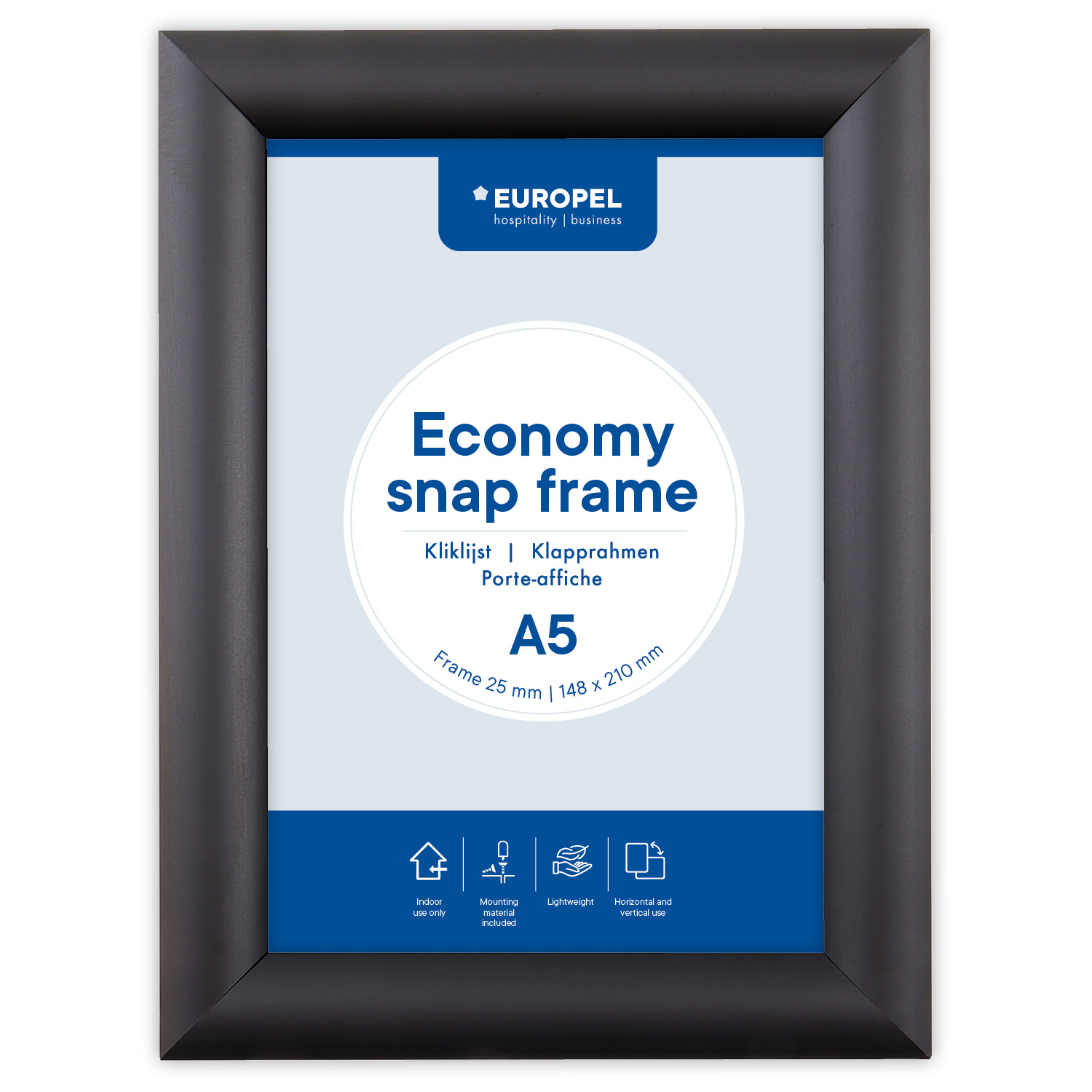 Europel Kliklijst Economy A5 25 mm Zwart