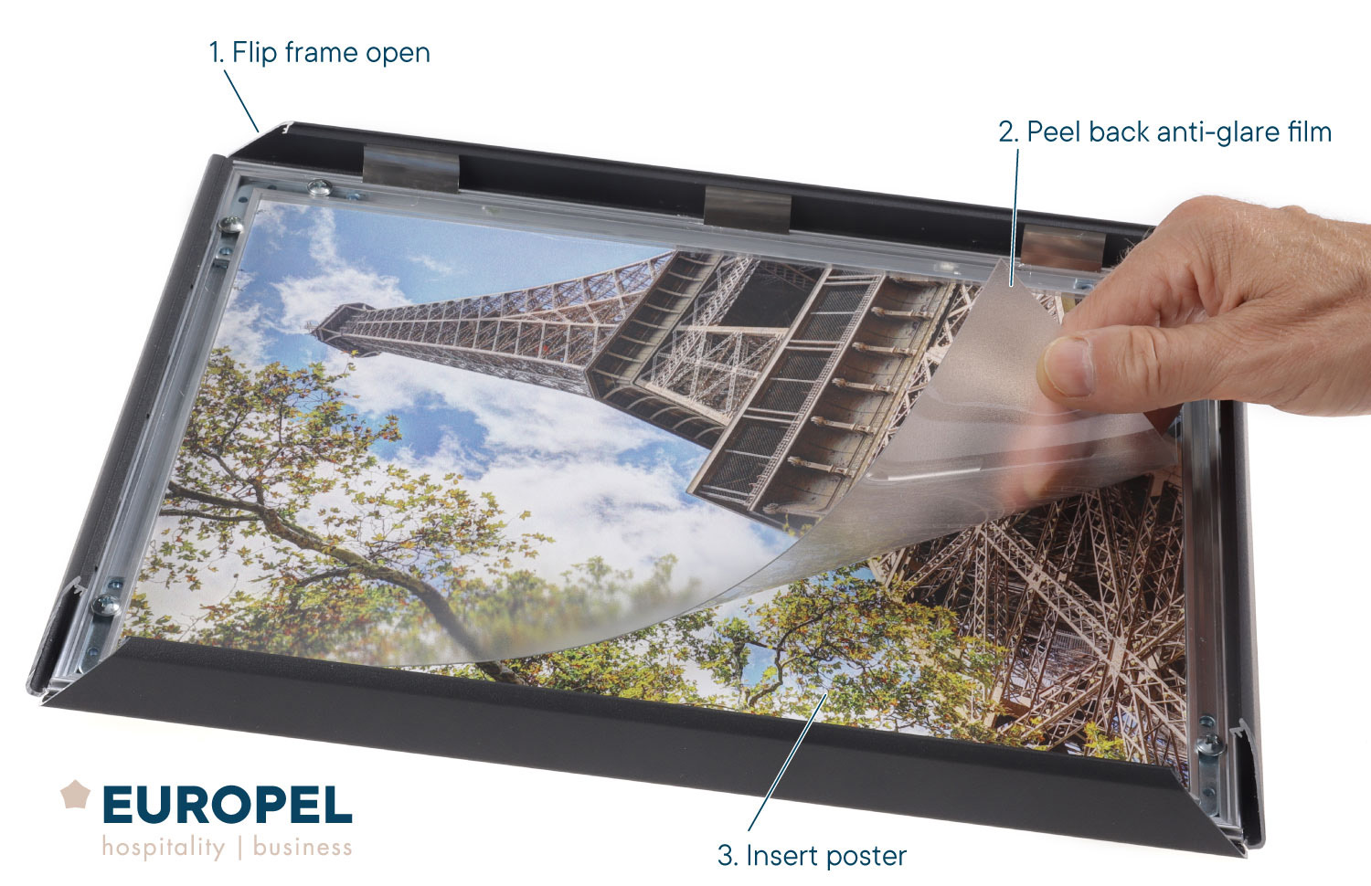 Europel Kliklijst Premium+ A4 25 mm Mat Zwart