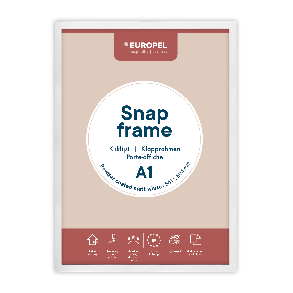 Kliklijst Europel Premium+ A1 25mm Mat Wit