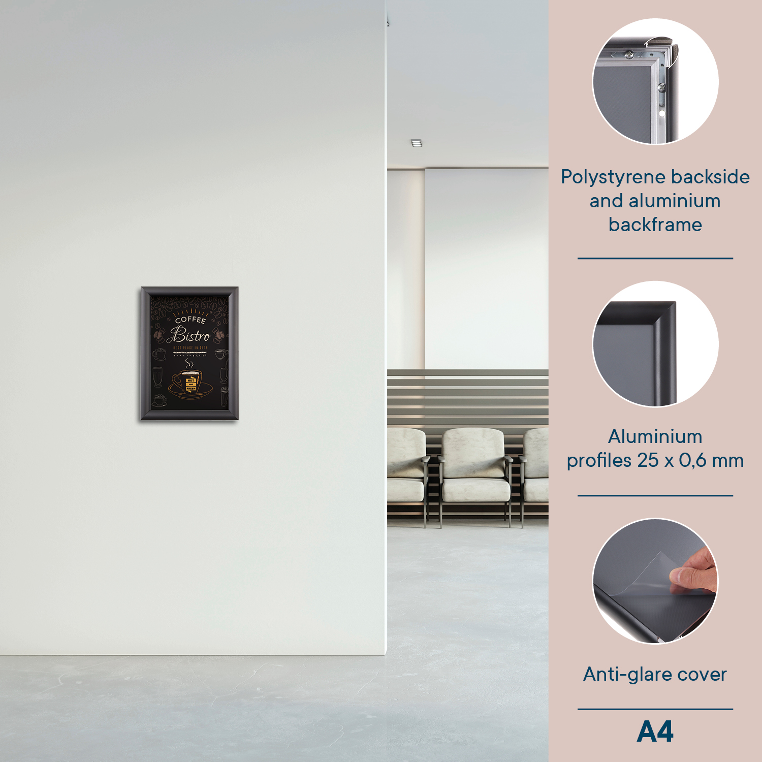Europel Kliklijst Economy A4 25 mm Zwart