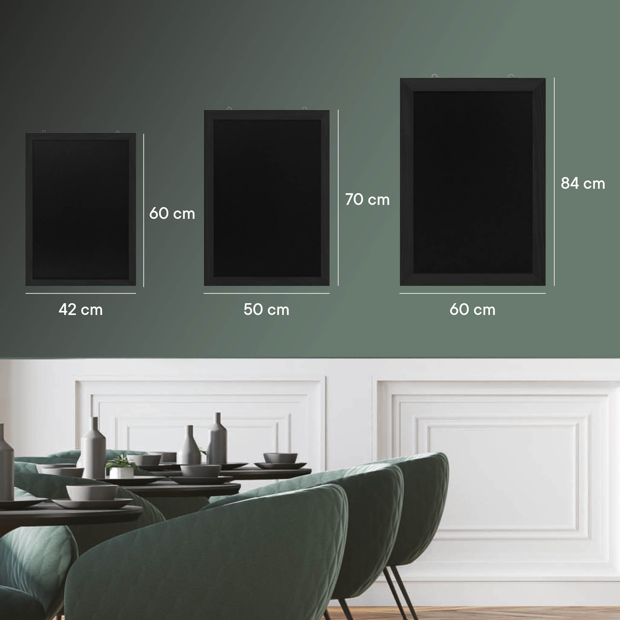 Krijtbord Europel met lijst 42x60cm zwart