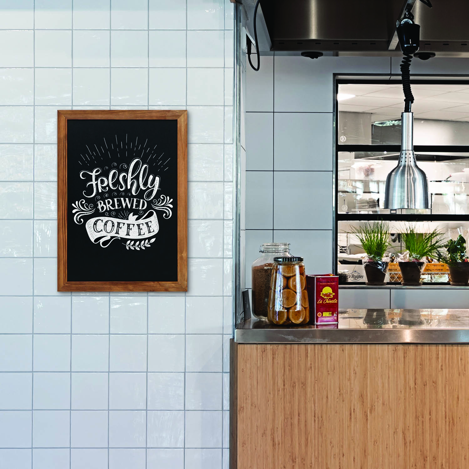 Europel Wandkrijtbord met Lijst 60 x 84 cm Natural