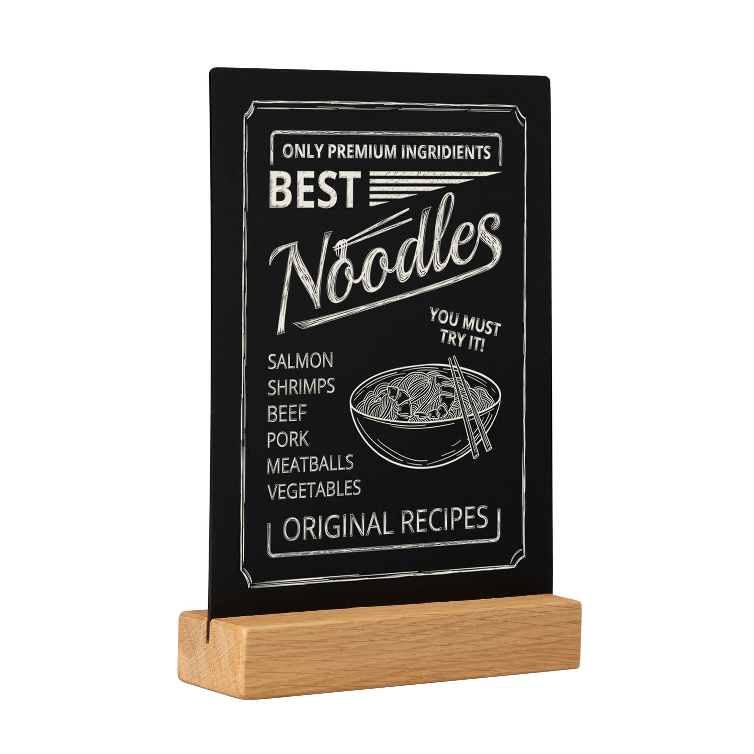 Europel Krijtbord Tafelmodel met Houten Voet A5