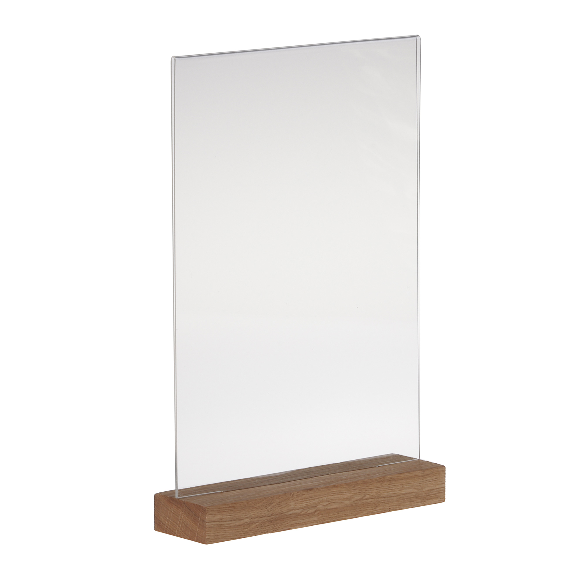 Europel Kaarthouder Acryl met Eikenhouten Voet A4 Staand – Premium Presentatiehouder  