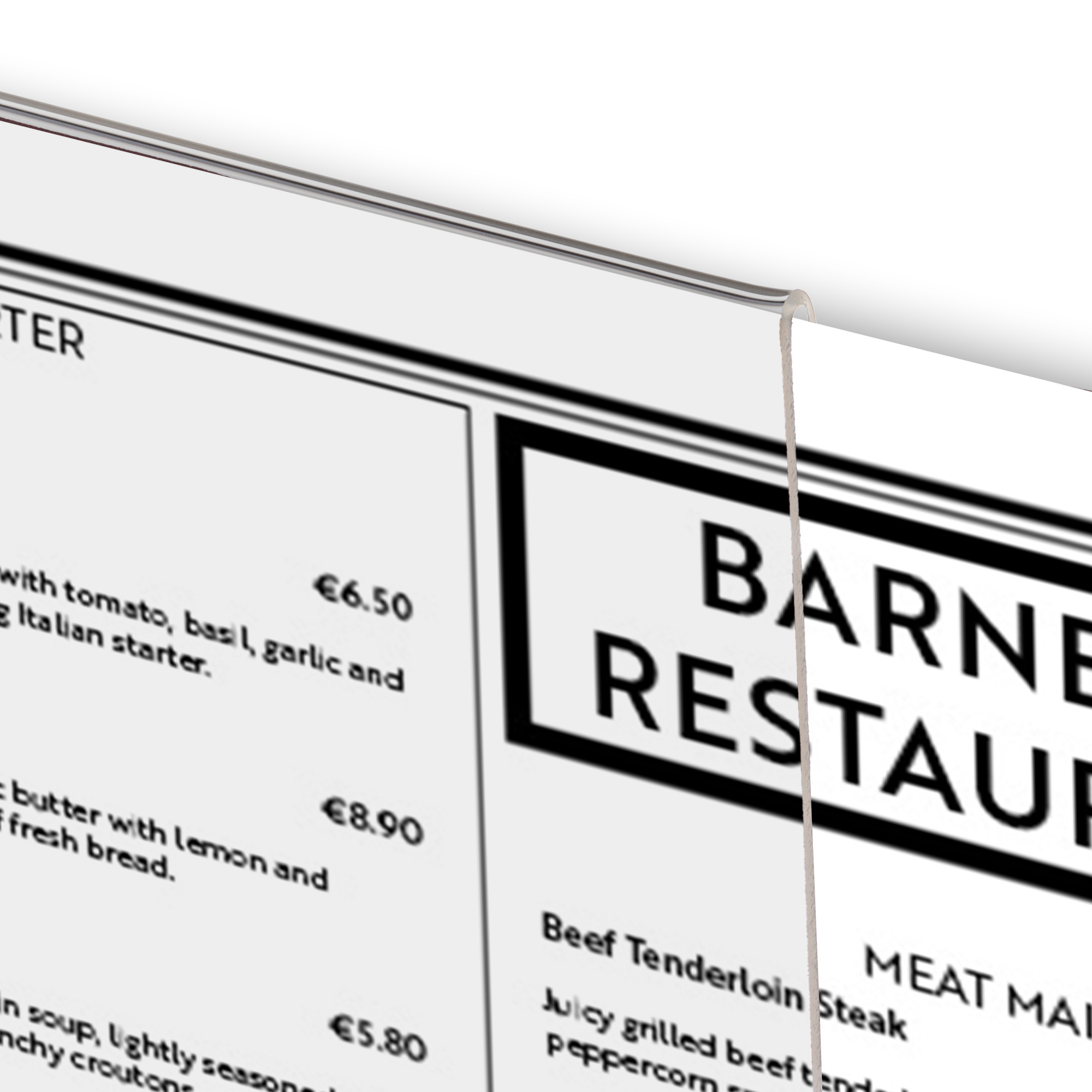 Europel Kaarthouder Acryl met Eikenhouten Voet A4 Staand – Premium Presentatiehouder  
