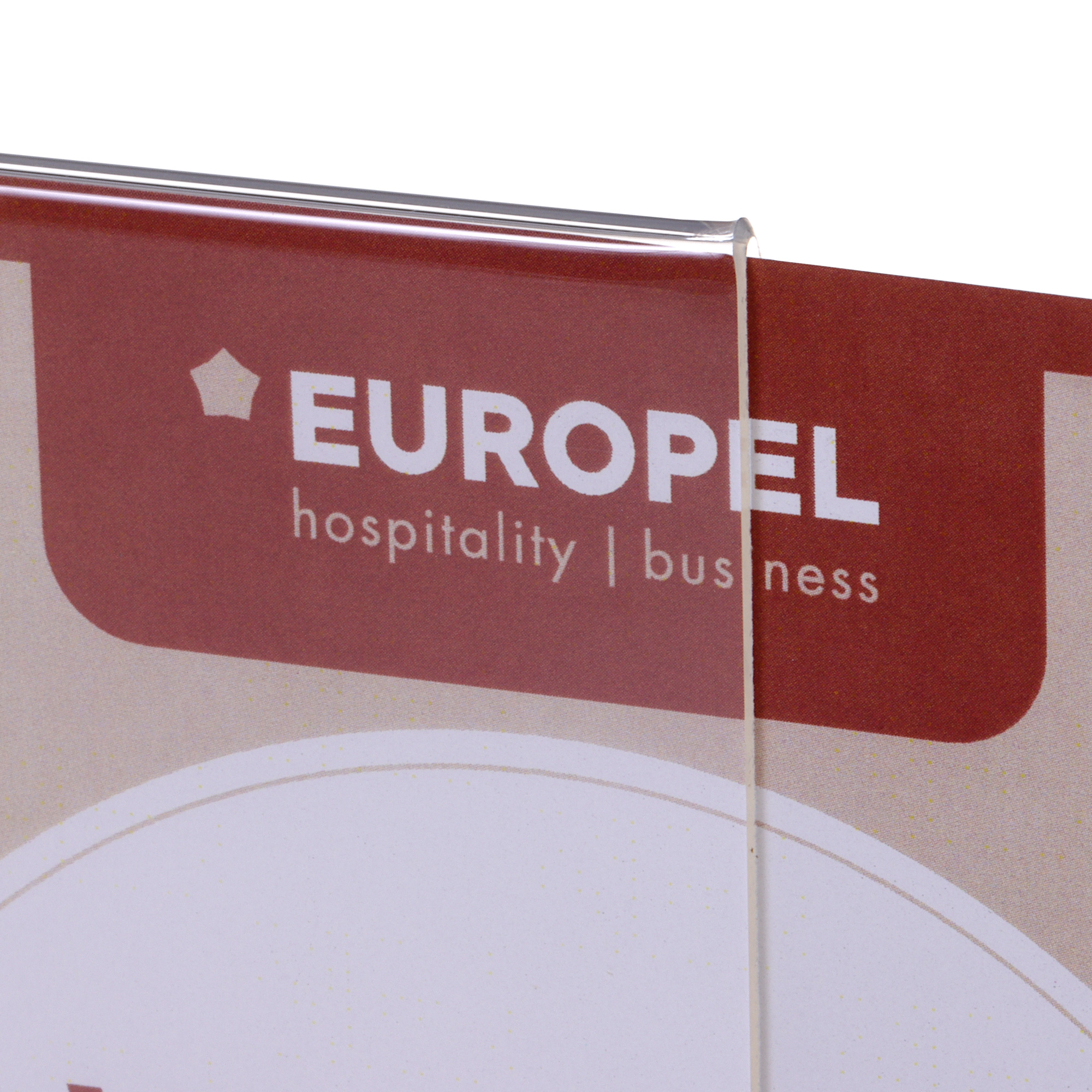 5 x Europel Kaarthouder A6 Liggend Acryl met houten voet 