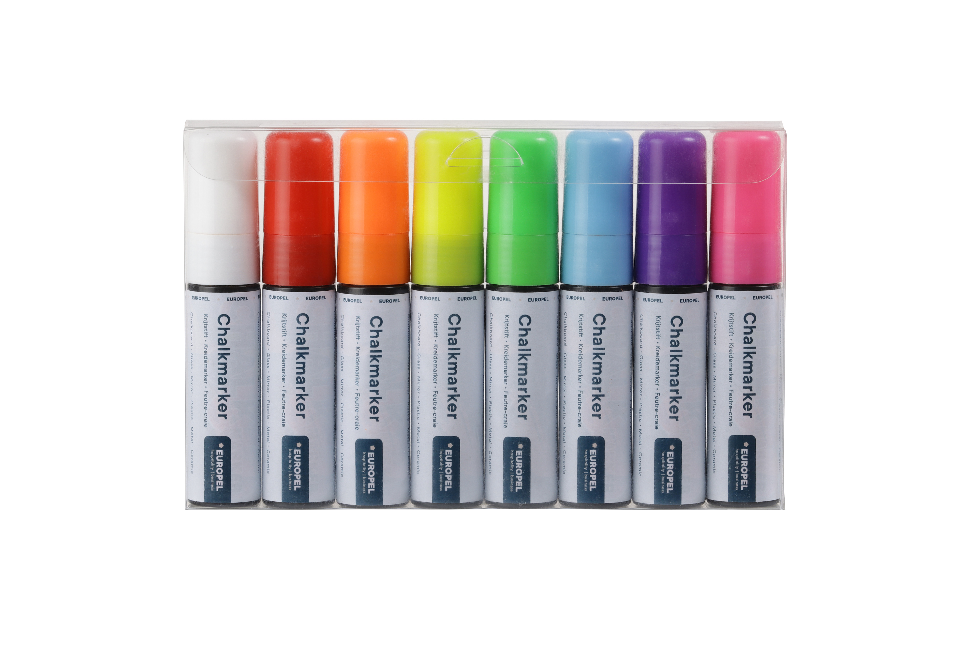 Krijtstift Europel 15mm assorti etui 8 stuks