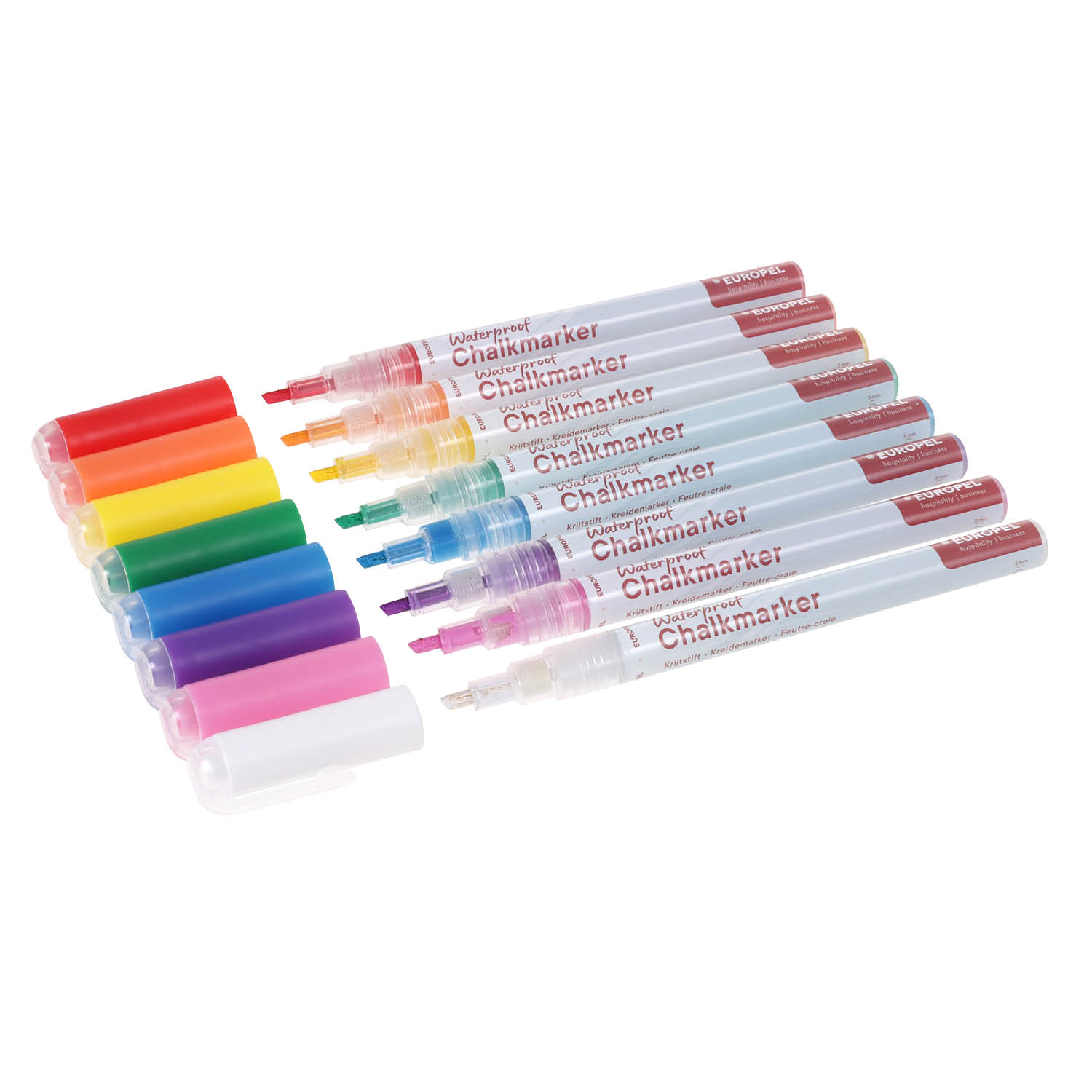 Europel Krijtstift Watervast 1-3 mm Assorti PVC Etui 8 Stuks
