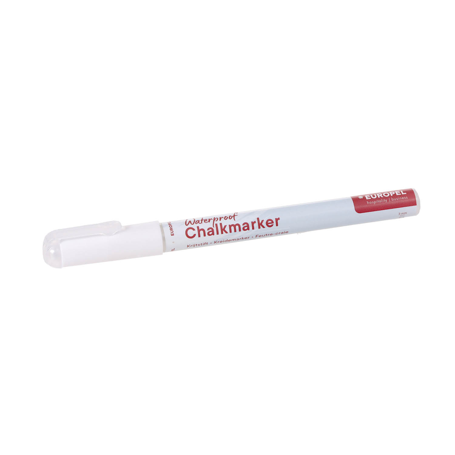 Europel Krijtstift Watervast 1-3 mm Wit Blister 1 Stuk