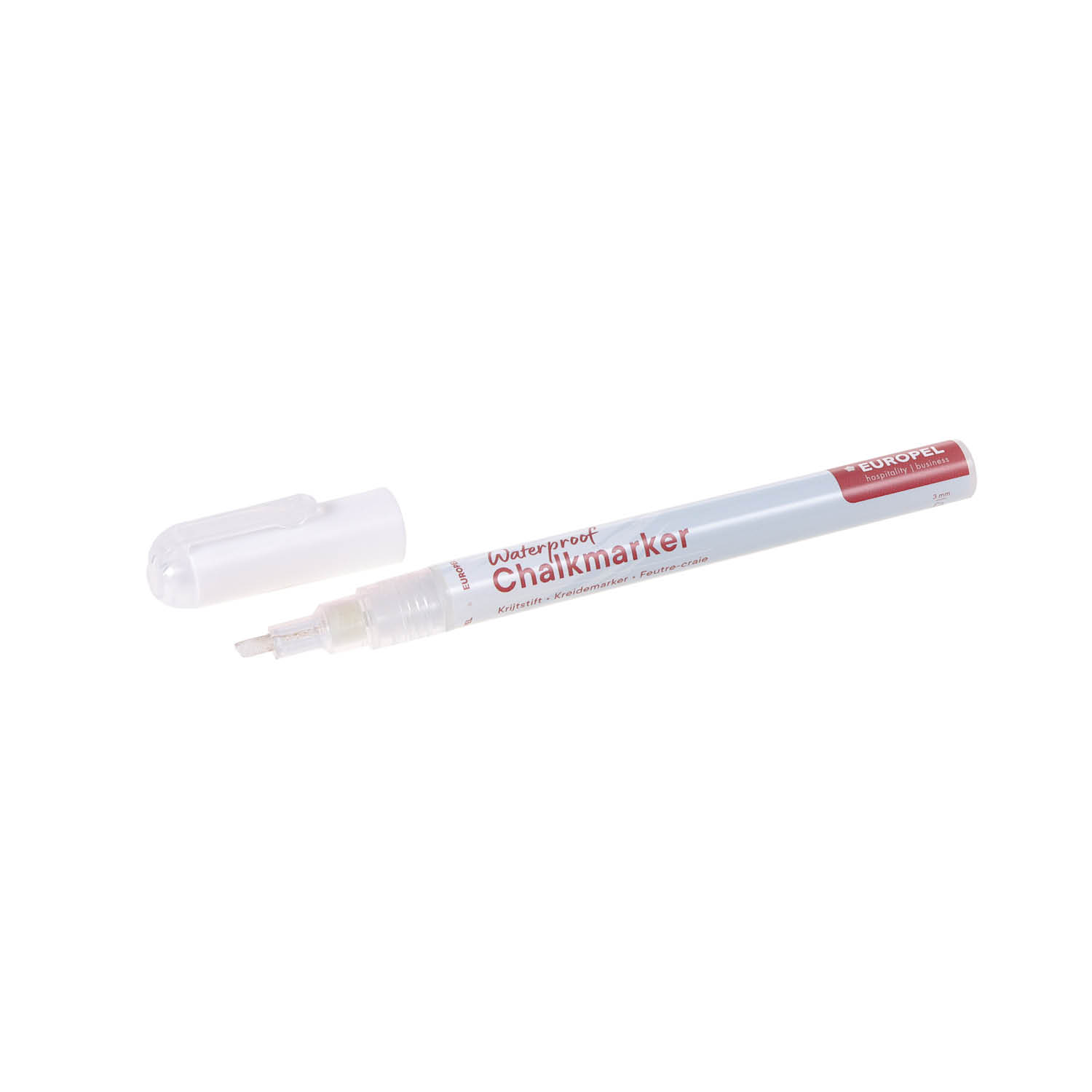 Europel Krijtstift Watervast 1-3 mm Wit Blister 1 Stuk