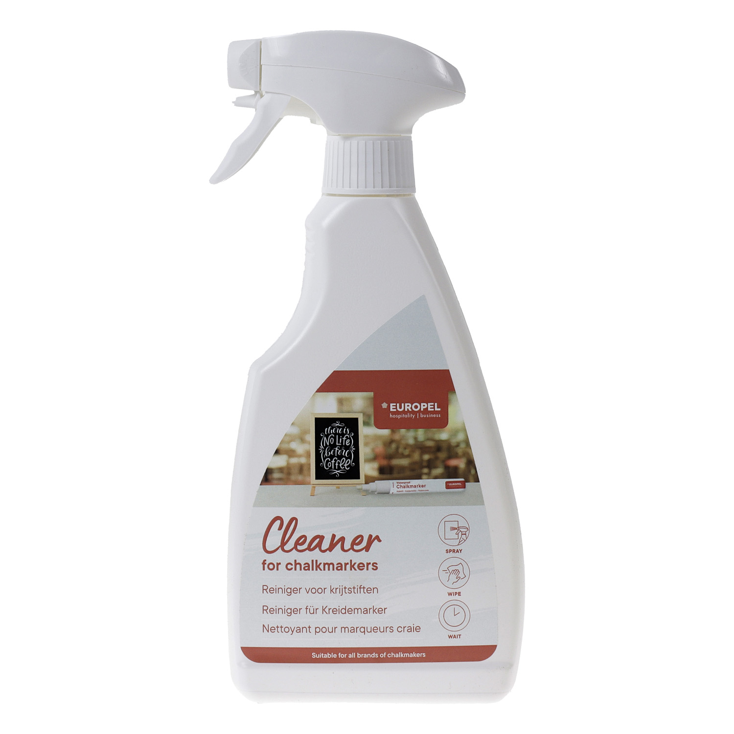 Reiniger spray Europel 500 ml voor watervaste krijtmarkers