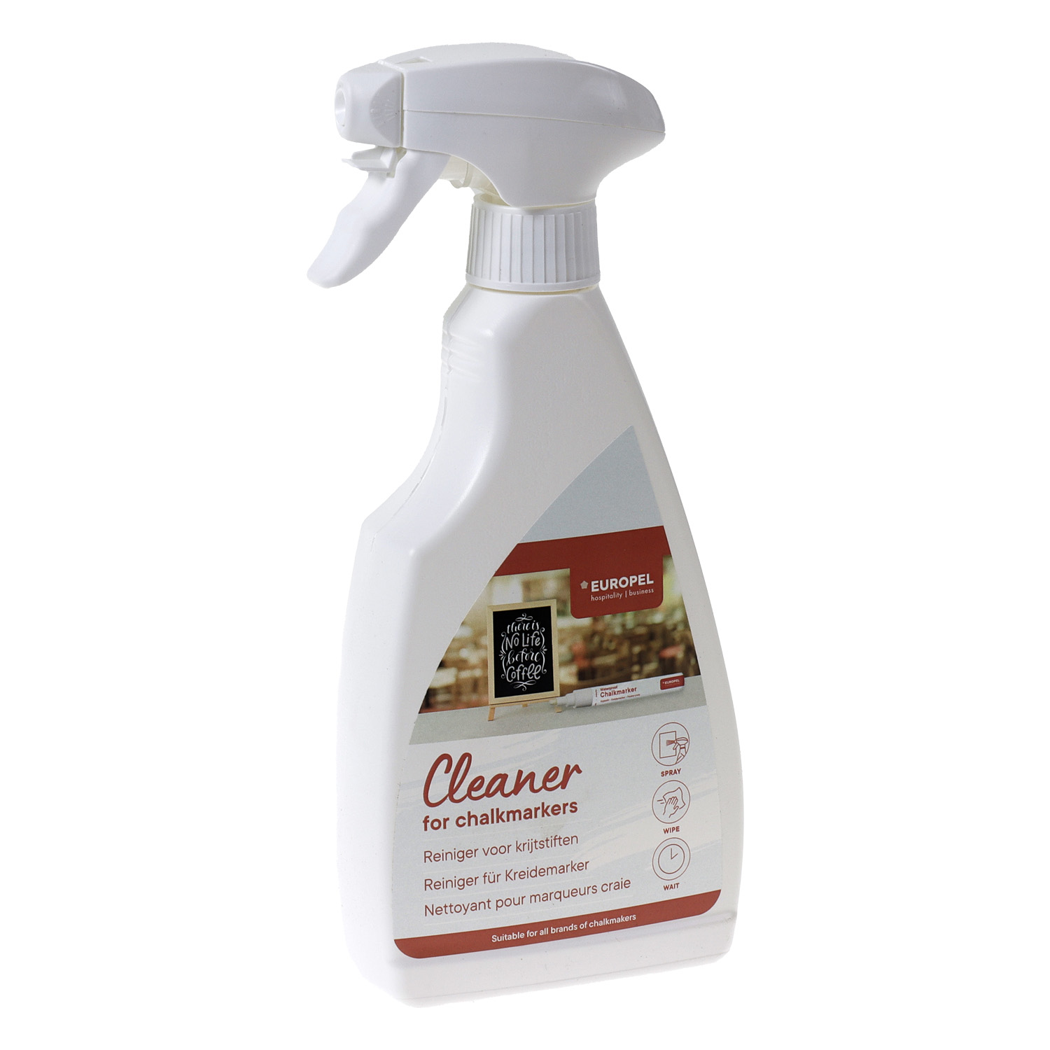 Reiniger spray Europel 500 ml voor watervaste krijtmarkers