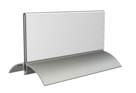 Tafelnaambordje Europel 61x150mm acryl/aluminium 2 stuks