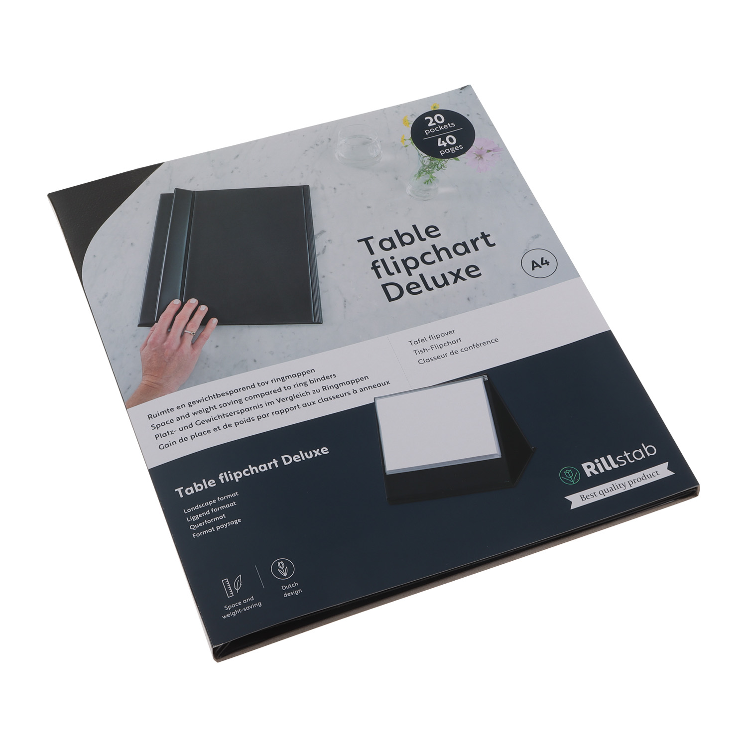 Rillstab flipover A4 liggend 20 tassen
