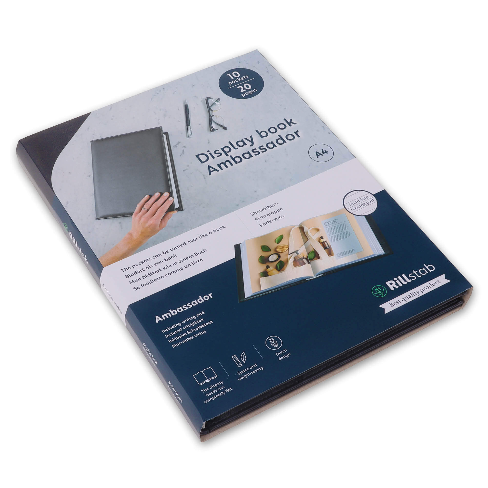 Rillstab Ambassador Showalbum A4 10 Tassen Zwart
