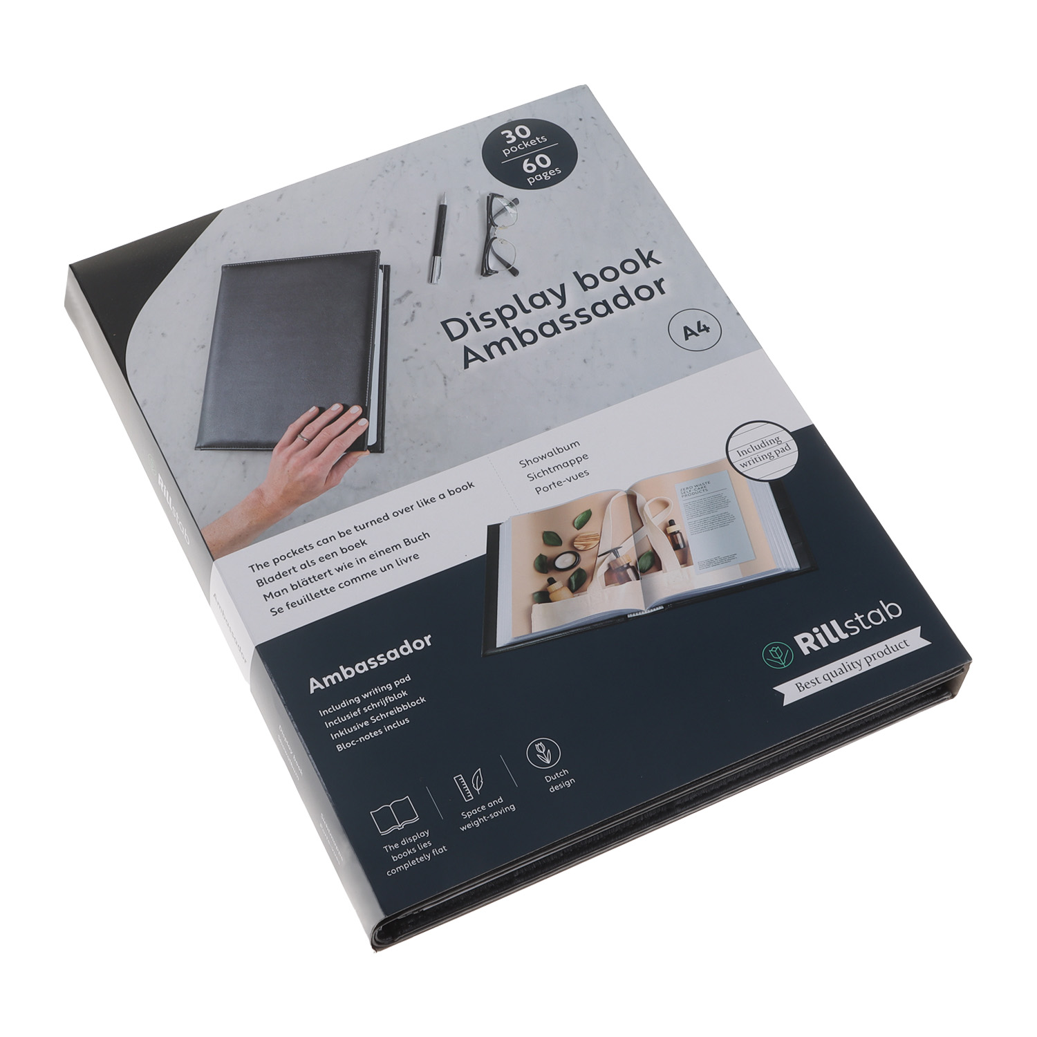 Rillstab Ambassador Showalbum A4 30 Tassen Zwart