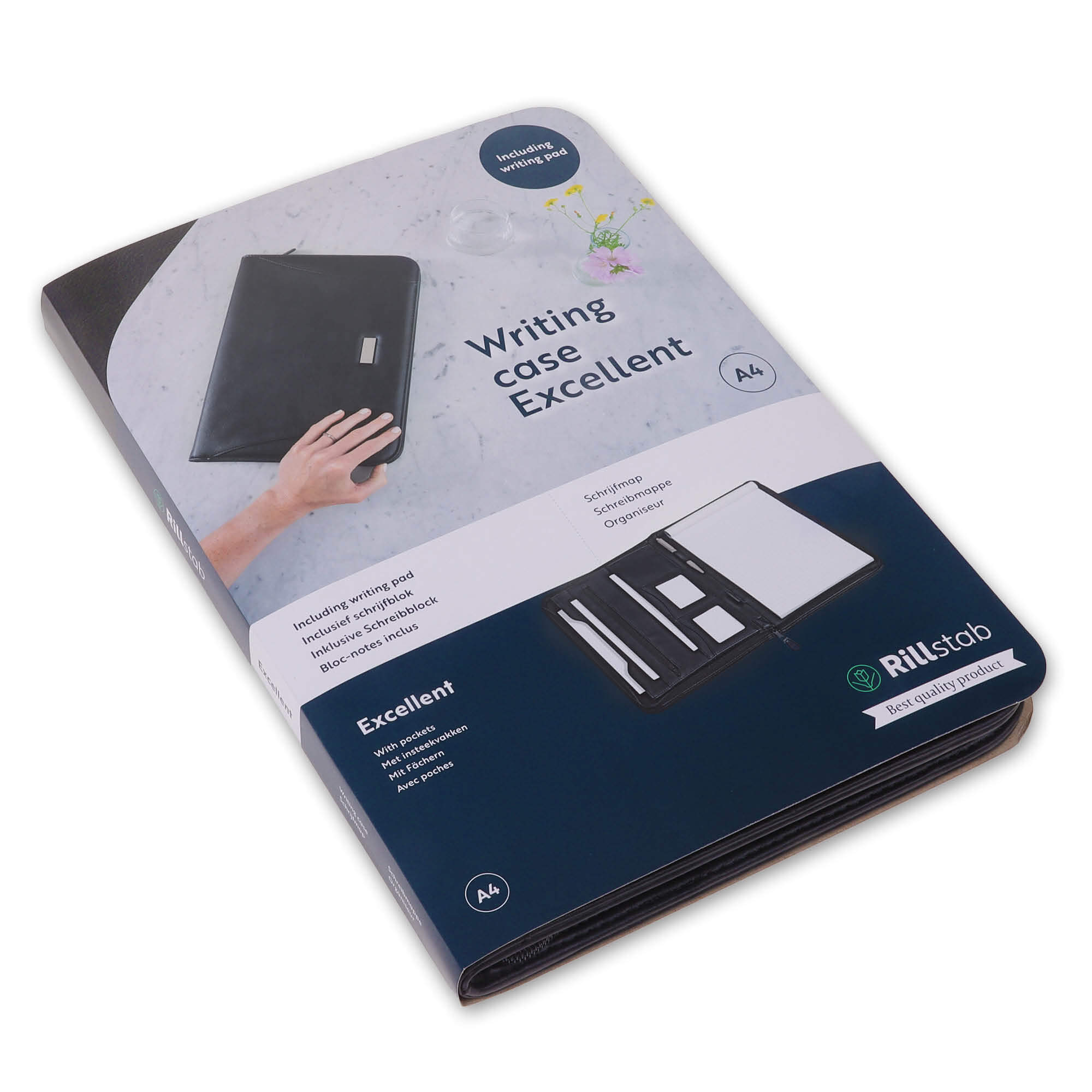 Schrijfmap Rillstab Excellent deluxe A4 lederlook zwart
