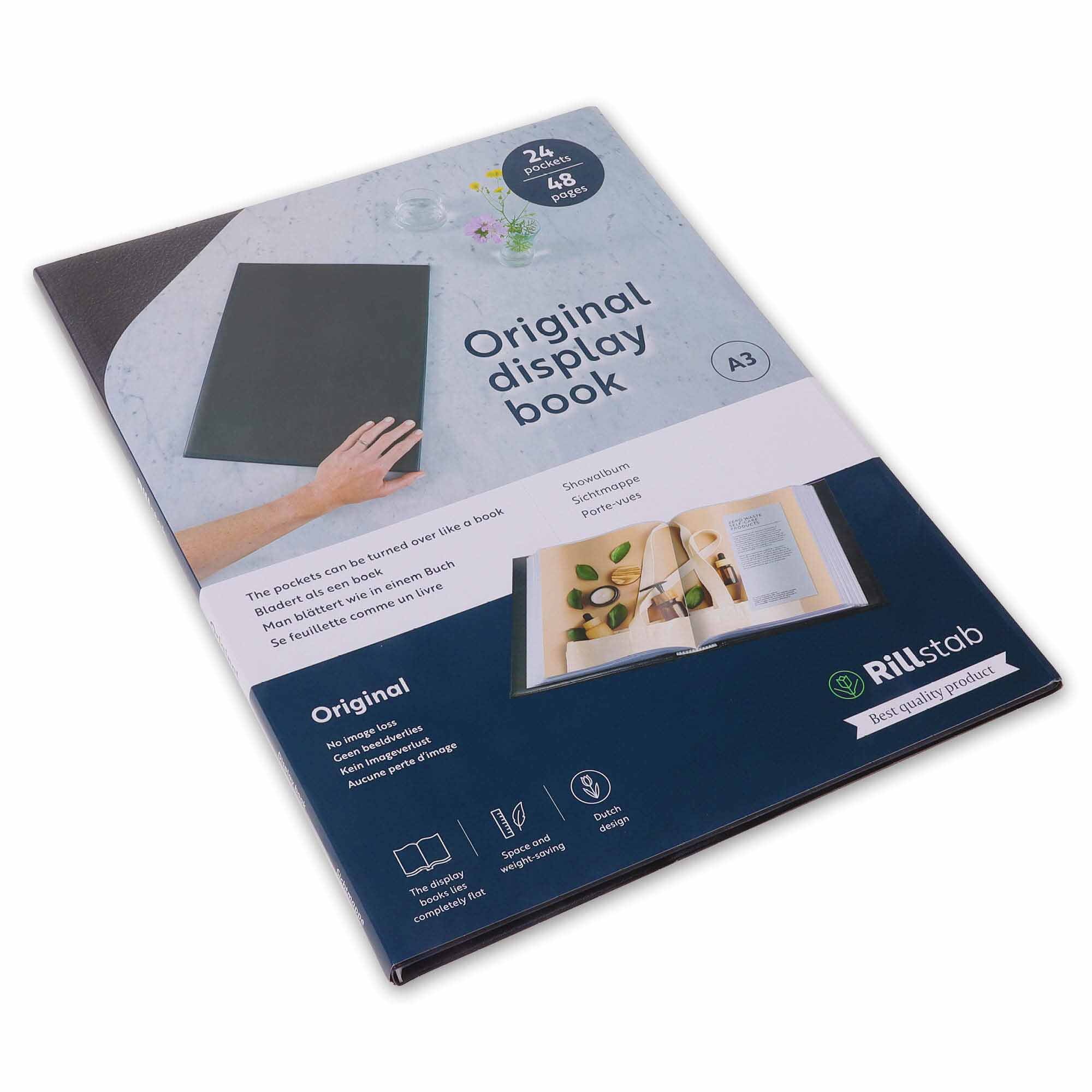Rillstab Original Showalbum A3 24 Tassen Zwart