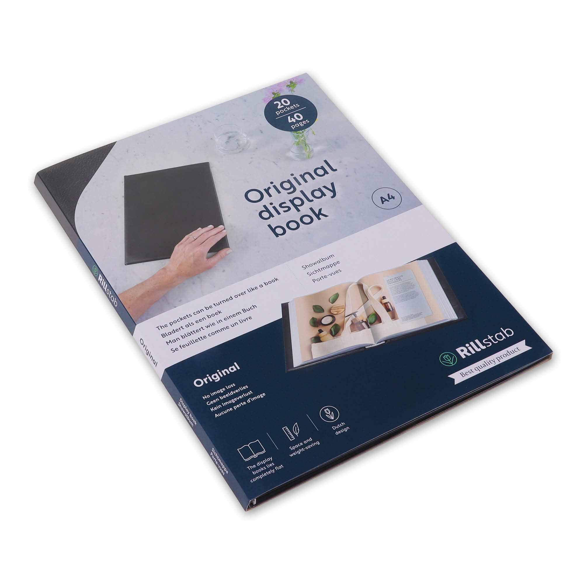Rillstab Original Showalbum A4 20 Tassen Zwart 