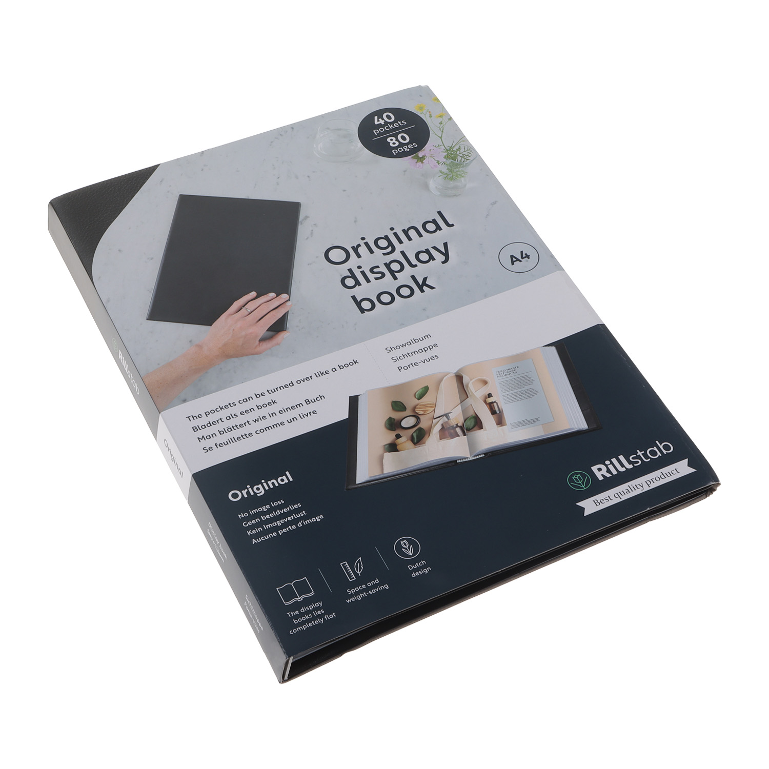 Rillstab Original Showalbum A4 40 Tassen Zwart 